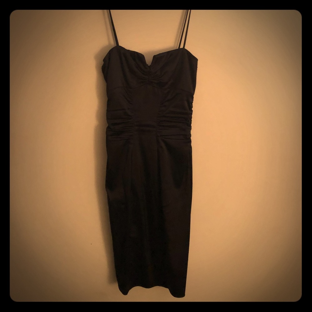 Black form fitting cocktail dress
